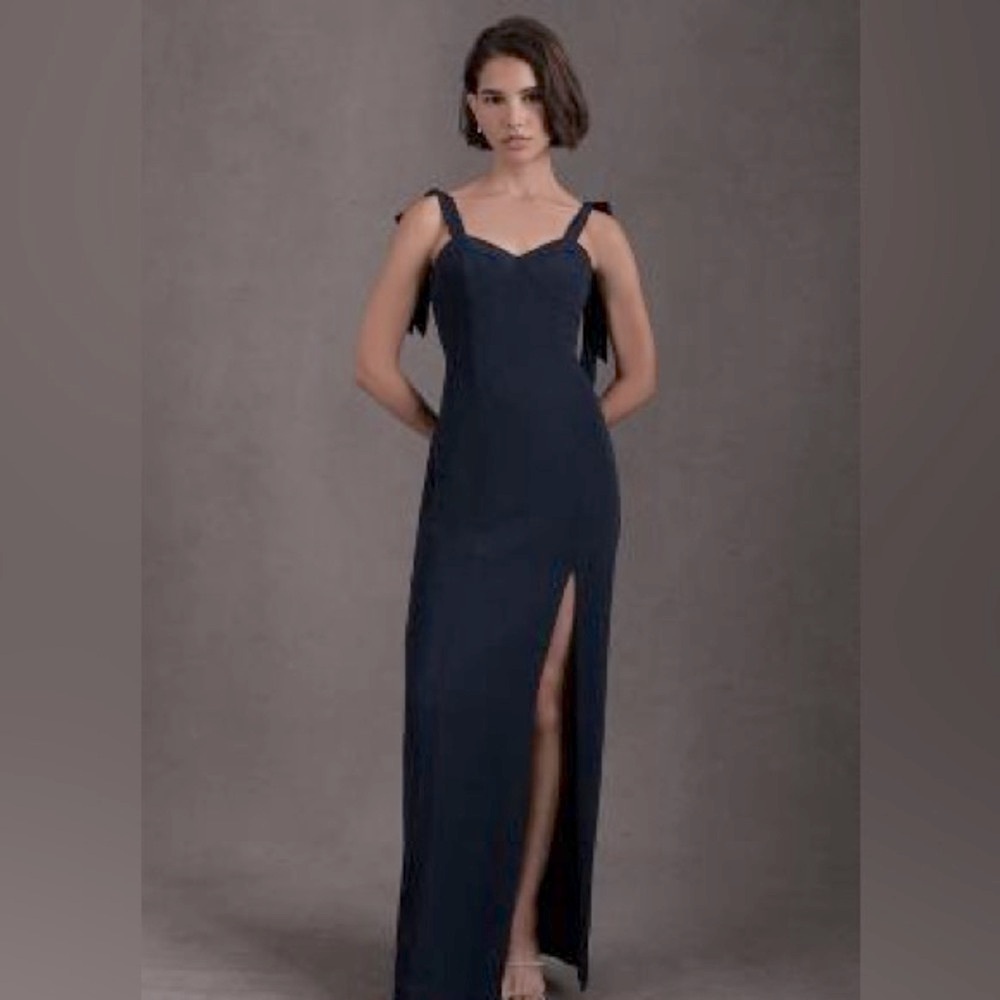 NWT- Anthropologie- 	
BHLDN ANTONIA GEORGETTE DRESS- Midnight Navy
